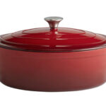 5 STARS-CASSERUOLA GHISA CM 33X25 CON COPERCHIO E 2 MANICI (INGOMBRO MAX 41X25) H.11 LT 5.ROSSO SI FORNO, NO MICROONDE, NO LAVASTOVIGLIE