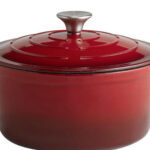 5 STARS-CASSERUOLA GHISA CM25 CON COPERCHIO E 2 MANICI (INGOMBRO MAX CM 32) H 11,5 LT 4.ROSSO SI FORNO, NO MICROONDE, NO LAVASTOVIGLIE