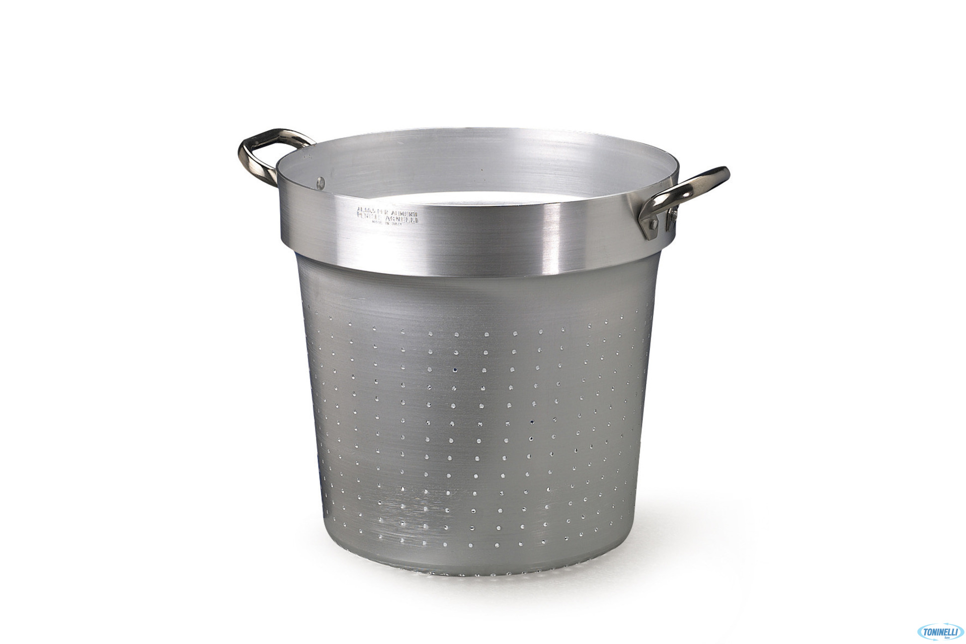 COLAPASTA CILINDRICO 3 MM CM 50 H 48 CON DUE MANIGLIE FISSE INOX, SI INSERISCE NELLE PENTOLE ALTE