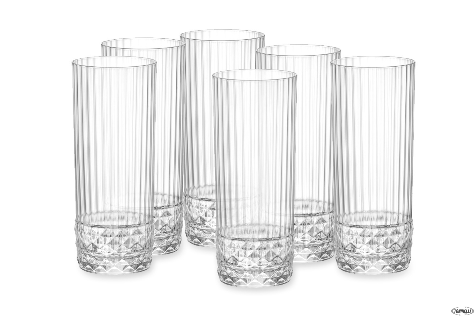 'AMERICA ''20S CONFEZIONE DA 6 BICCHIERI PER LONG DRINK CL.40 H.15,8 DIAMETRO CM 6,8 122150'