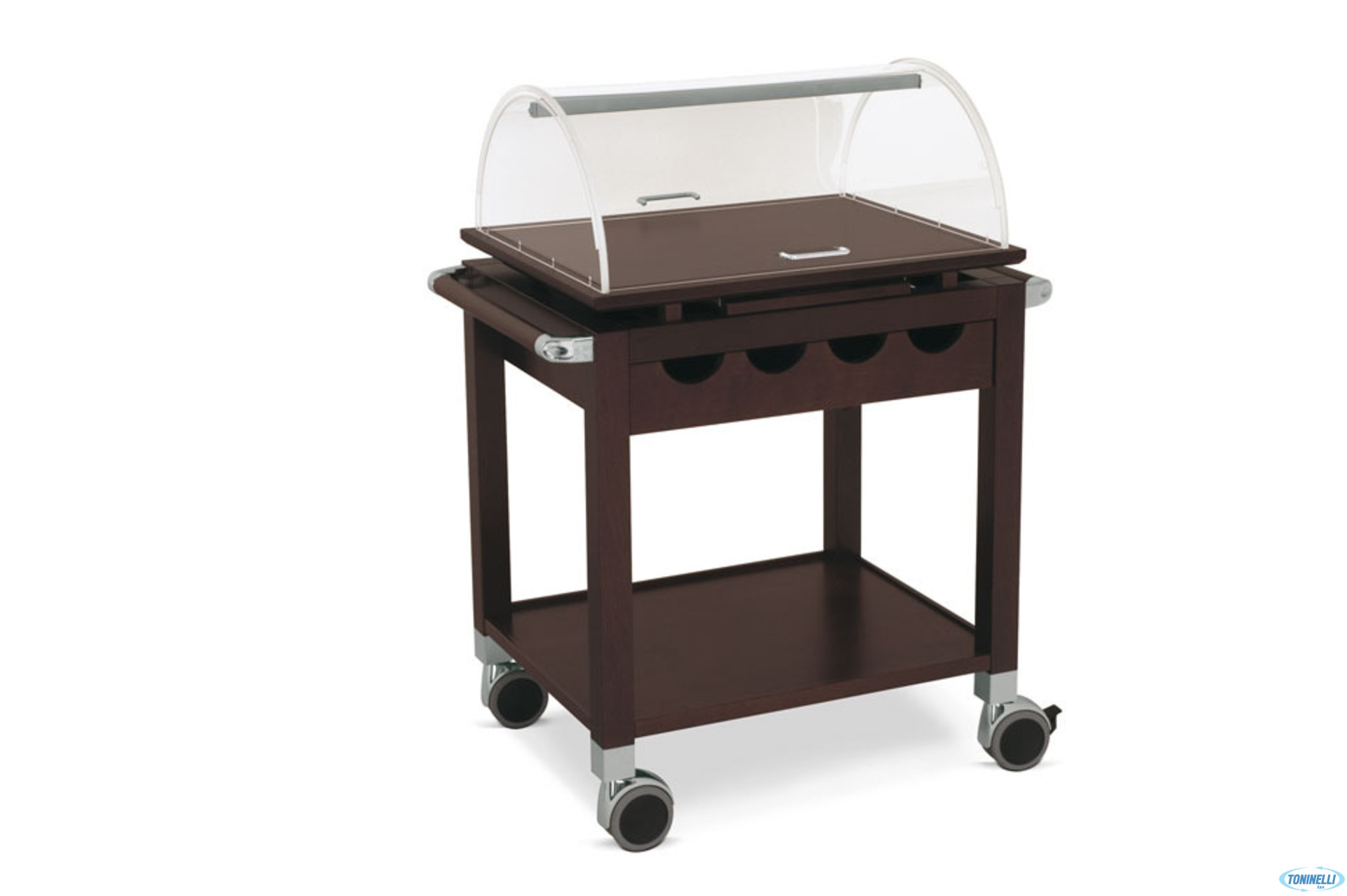 CARRELLO 2 PIANI WENGE CON CUPOLA