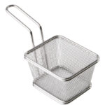 SNACKHOLDER-MINI CESTINO FRITTI RETTANGOLARE CM.10X8,5XH.6,5 INOX 40620