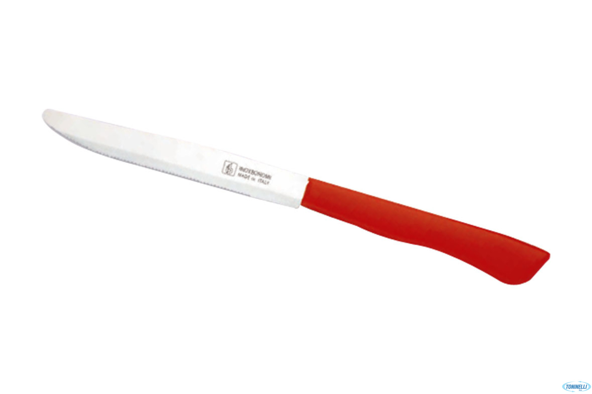 DE LUXE-CONFEZIONE 6 COLTELLI BISTECCA-PIZZA LAMA CM 12 ROSSO