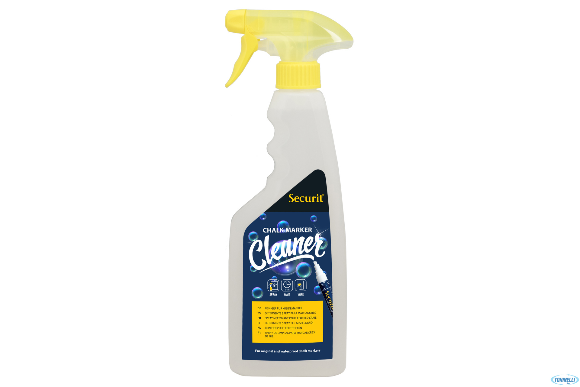 'DETERGENTE SPRAY PER LA RIMOZIONE DEI PENNARELLI A GESSO LIQUIDO RESISTENTI ALL''ACQUA, 500 ML     SECCLEAN-KL'