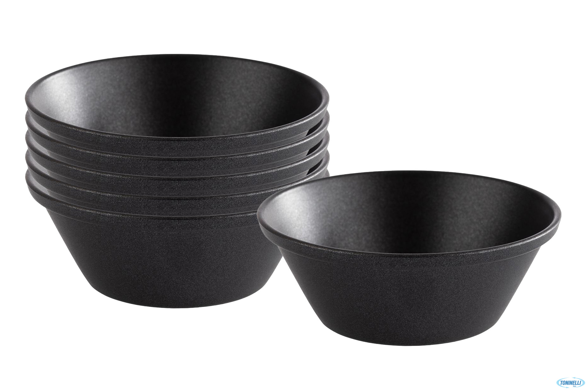 DIP BOWLS-SET 6 COPPETTE INOX GRIGIO SCURO CM 6H2,5 ML40