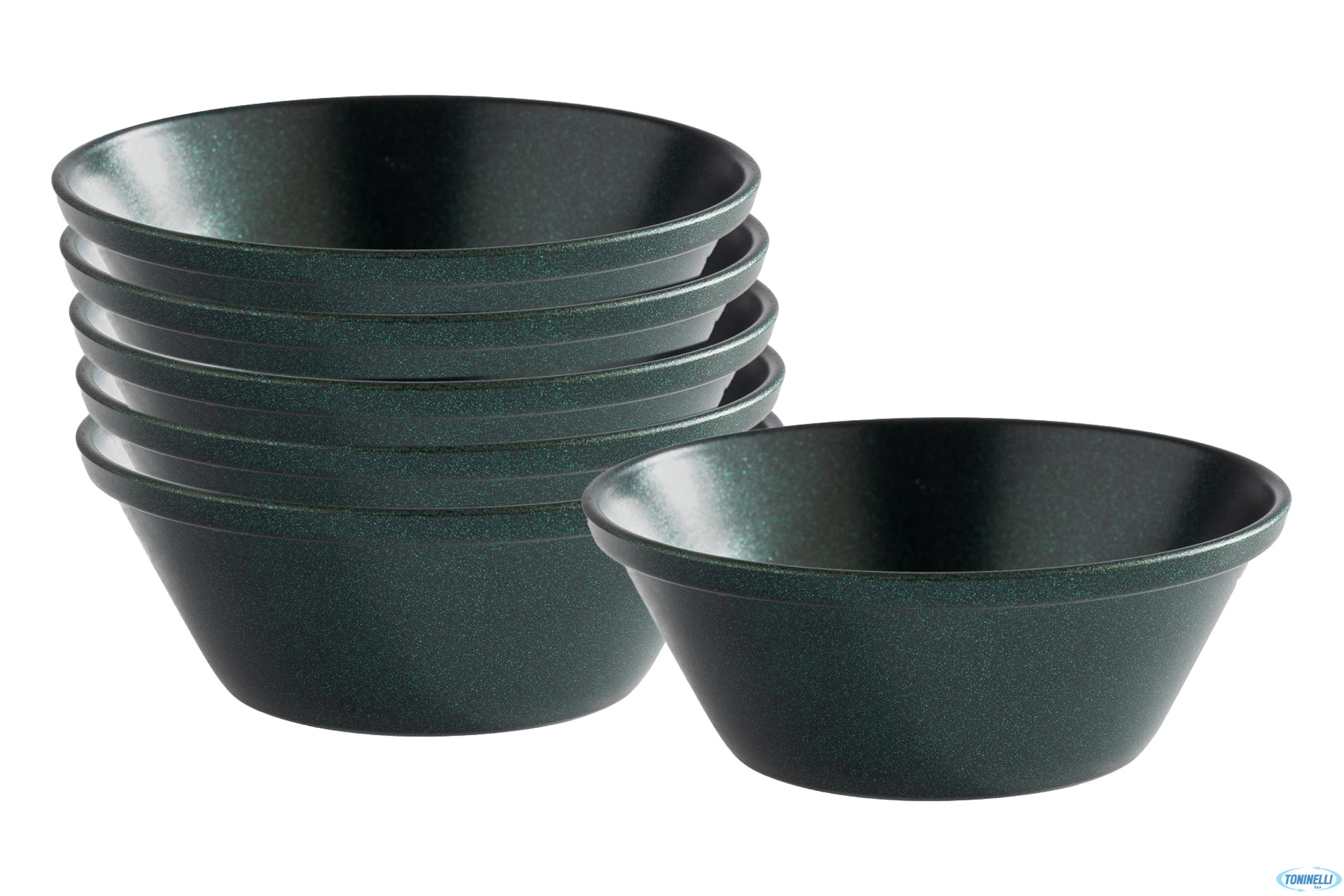 DIP BOWLS-SET 6 COPPETTE CM6XH.2,5 ACCIAIO VERDE