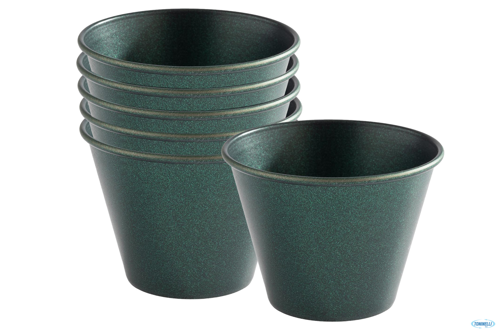 DIP BOWLS-SET 6 COPPETTE CM6XH.4,5 ACCIAIO EFFETTO VERDE