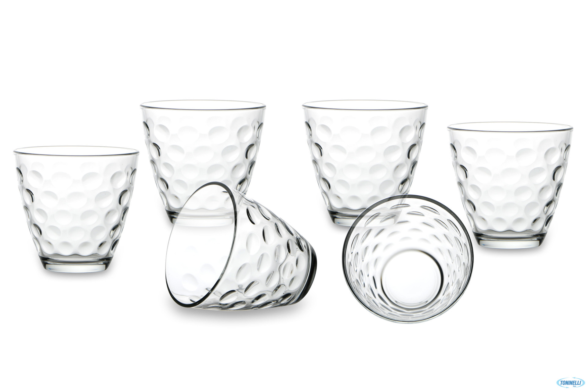 DOTS TRASPARENTE-VASSOIO 6 BICCHIERI ACQUA CL.25,5