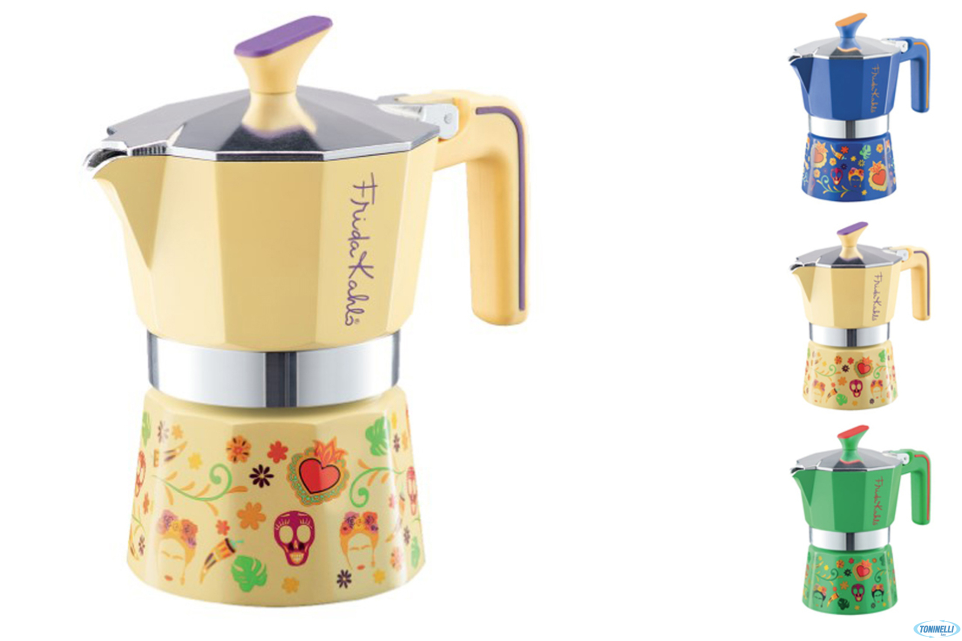 FRIDA KAHLO CAFFETTIERA 3 TAZZE COLORI ASSORTITI