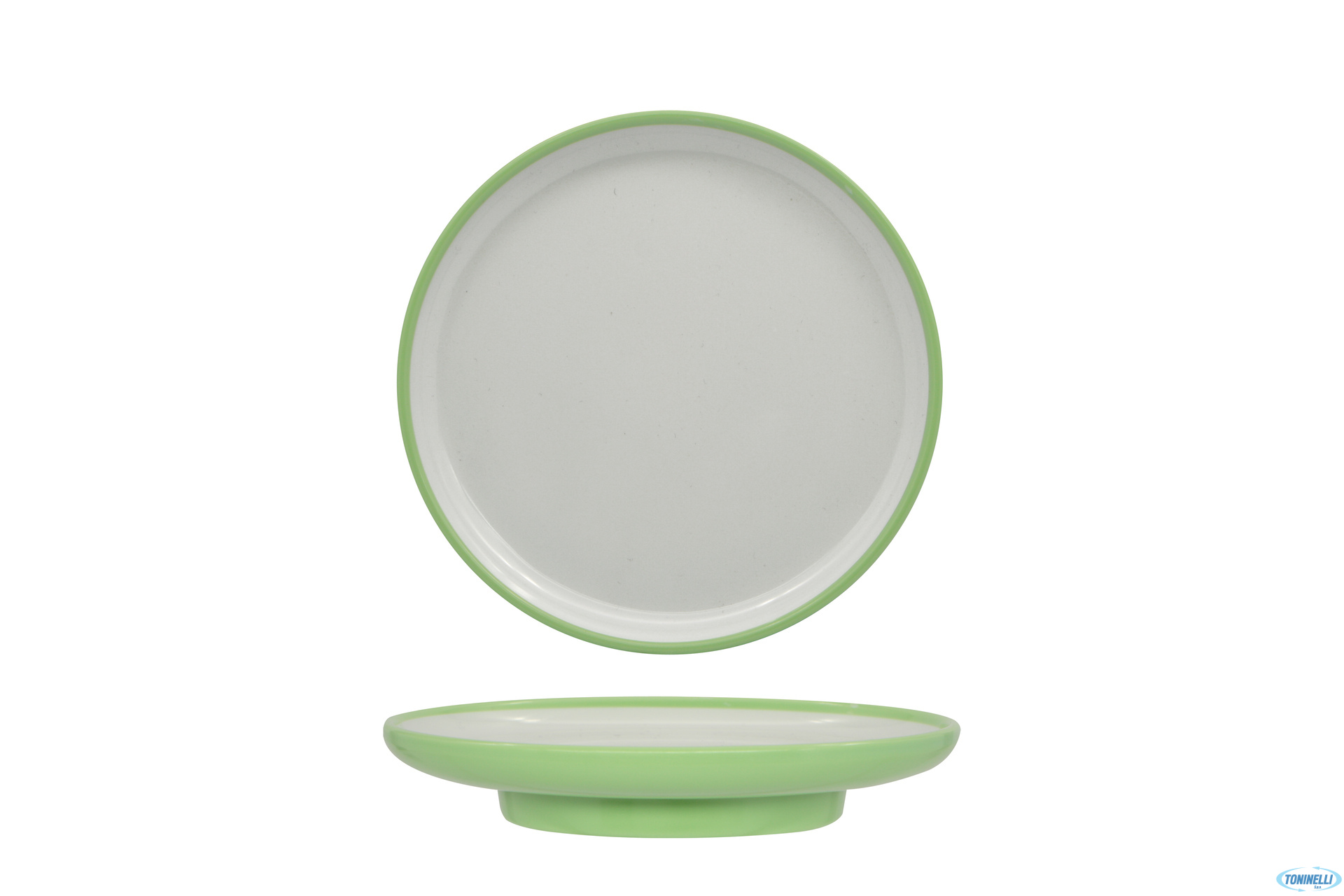 GREEN-WHITE MEL.SUSHI PLATE