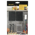 SET DA 20 LAVAGNE TAG NERE FORMATO A8 CON 1 PENNARELLO BIANCO, 4 SUPPORTI CON PUNTA, 2 SUPPORTI TRASPARENTI COMPRESI