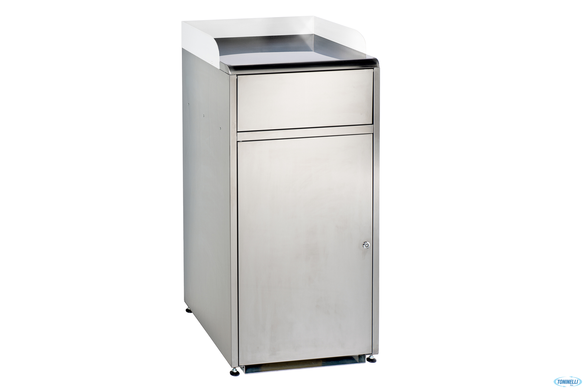 MEC-CONTENITORE RIFIUTI SVUOTAVASSOI IN ACCIAIO INOX SATINATO CON SPORTELLO BASCULANTE 120 L CM 60X56,5 H 130    789000