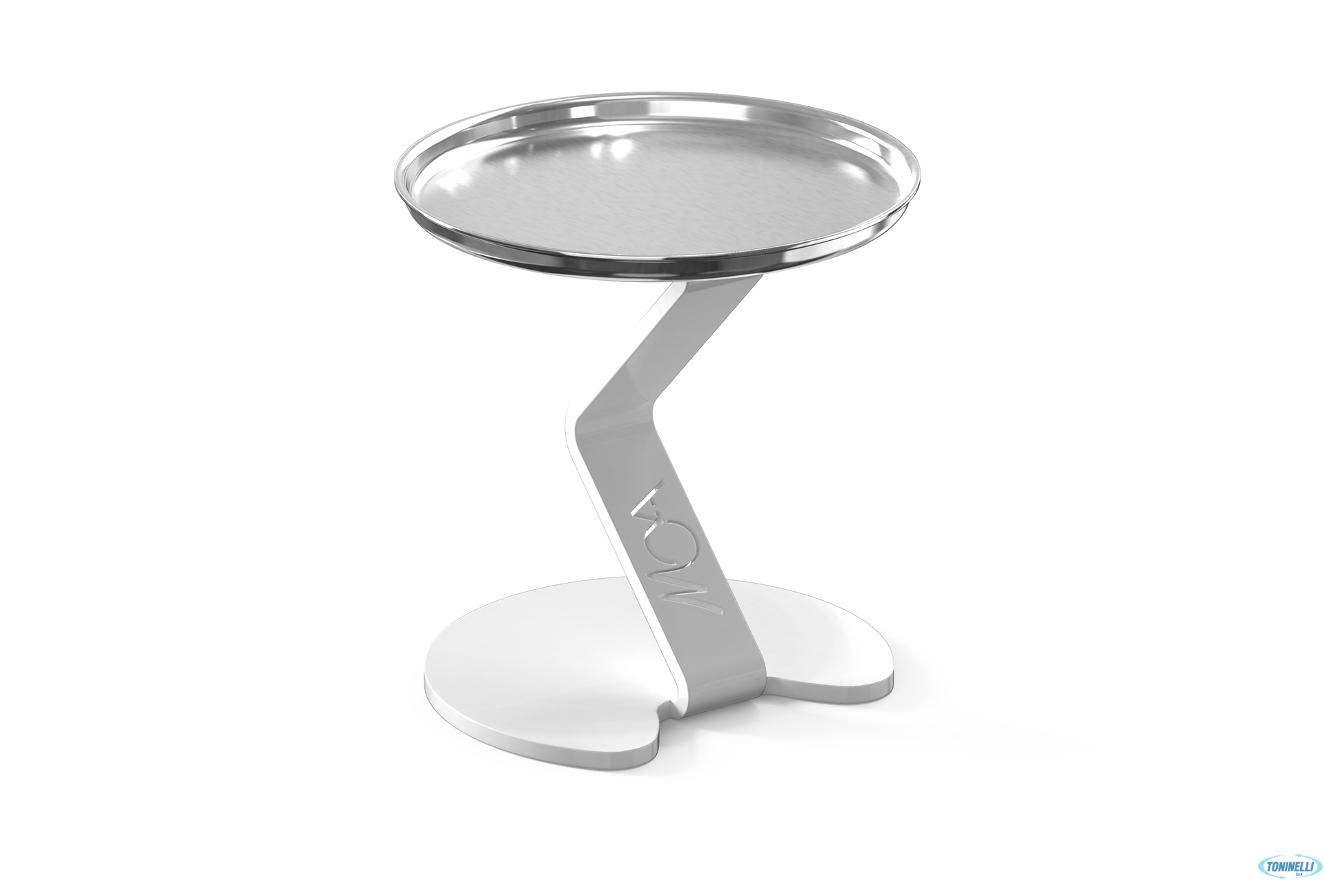 MOA BUFFET BIANCO-ZETA-ALZATA ACCIAIO H 80 MM E VASSOIO INOX ELEMENTS 82 MM
