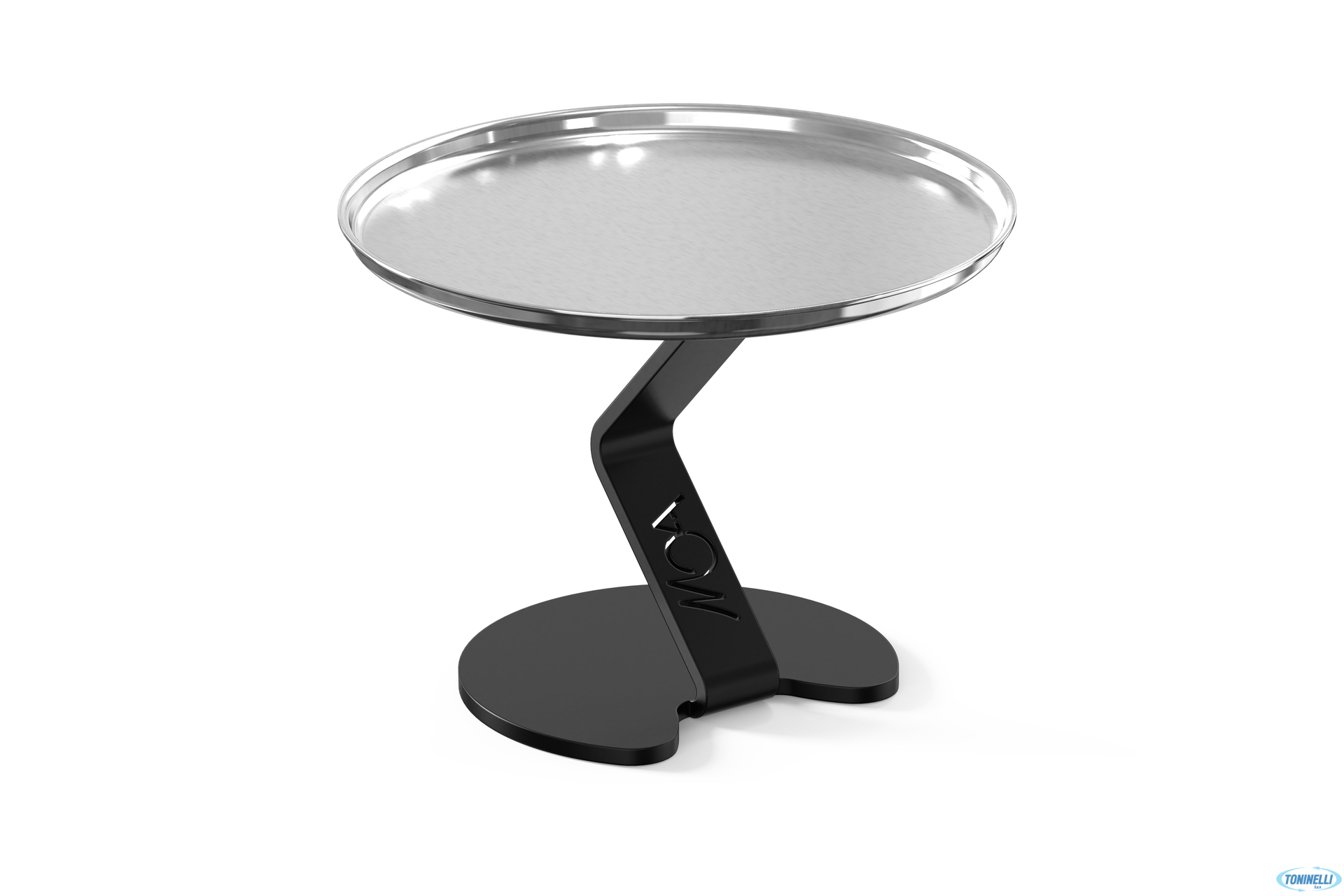 MOA BUFFET NERO-ZETA-ALZATA ACCIAIO H 80 MM E VASSOIO INOX ELEMENTS 112 MM