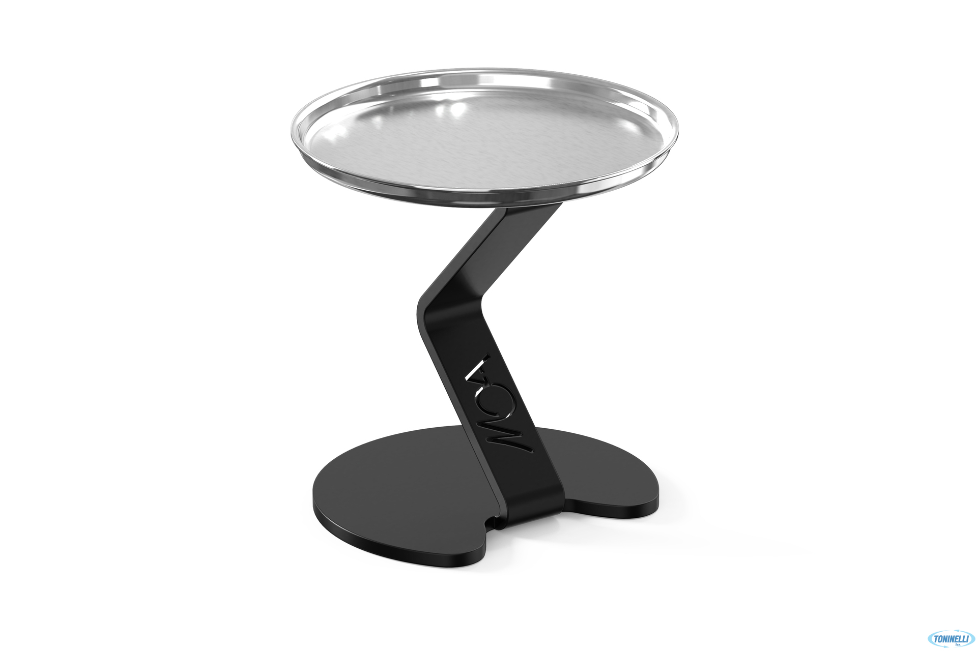 MOA BUFFET NERO-ZETA-ALZATA ACCIAIO H 80 MM E VASSOIO INOX ELEMENTS 82 MM