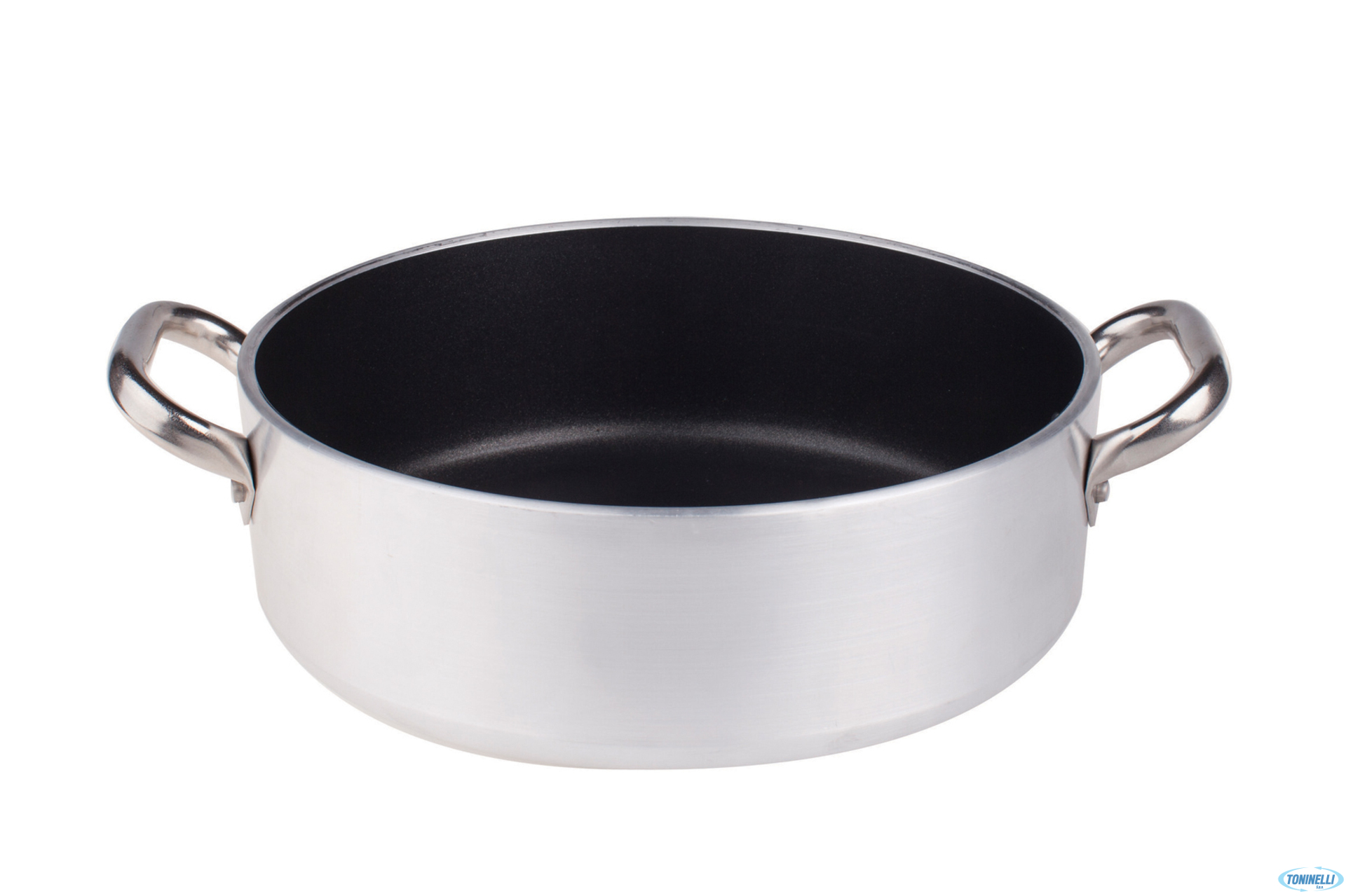 CASSERUOLA BASSA RADIANTE ANTIADERENTE 5 M CON DUE MANIGLIE INOX CM 40 H 13 LT 16