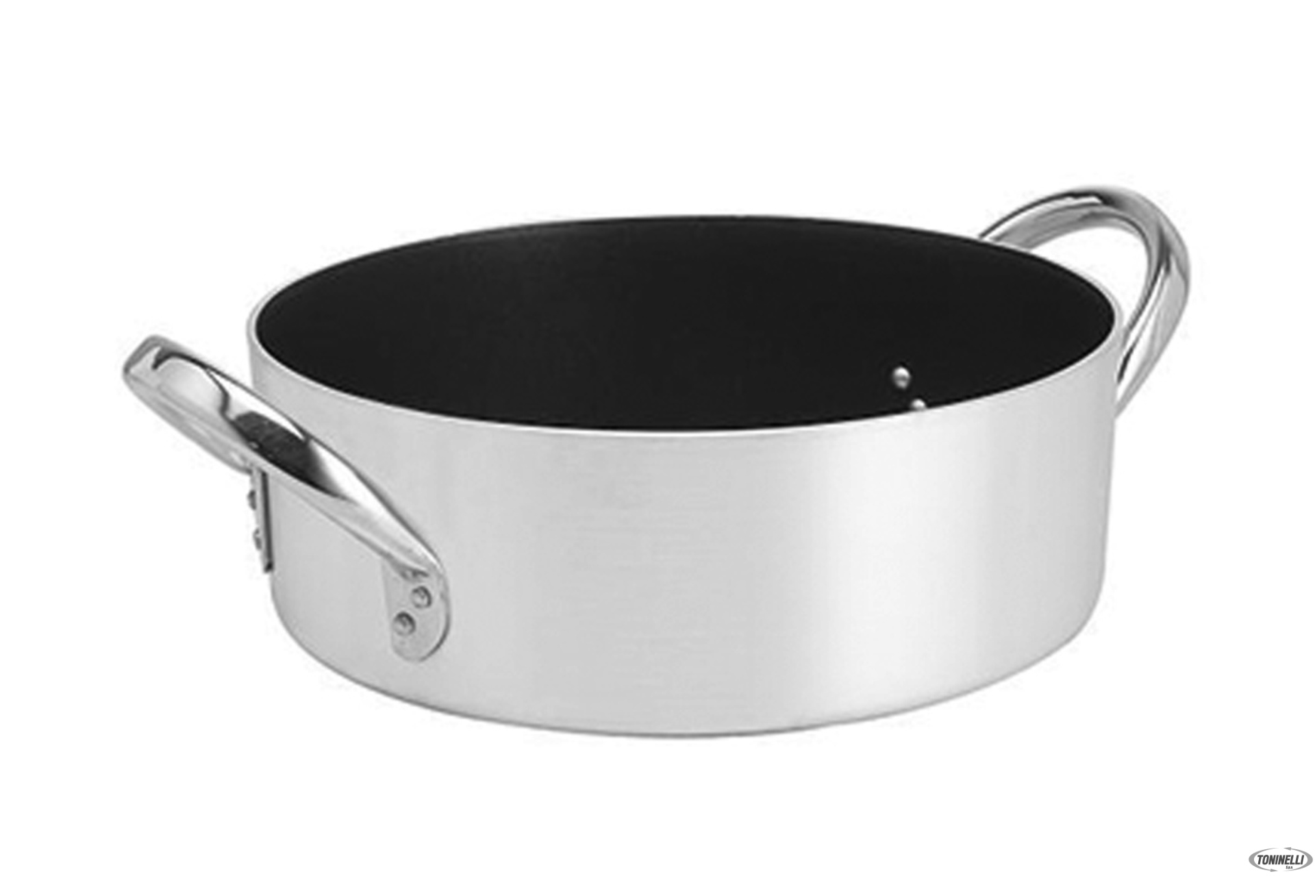 CASSERUOLA BASSA RADIANTE ANTIADERENTE 5 M CON DUE MANIGLIE INOX CM 45 H 15 LT 23