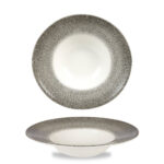RAKU QUARTZ BLACK RIM-PASTA BOWL CM 24  RKBQVWBM1