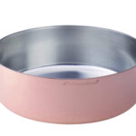 RAME LISCIO CASSERUOLA BASSA CM 45 CON 2 MANIGLIE OTTONE