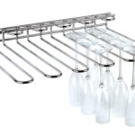 RASTRELLIERA CALICI CM 45X32XH.6 METALLO GRIGIO PER 20 CALICI