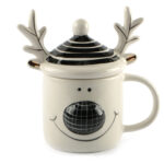 RENNA-TAZZA MUG CON COPERCHIO BIANCO-NERO ASSORTITA  NV-174343