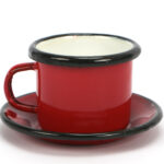 SMALTO-TAZZA CAFFE CON PIATTO ROSSO CM.5       16155
