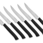TAGLIENTISSIMI-CONFEZIONE 6 COLTELLI BISTECCA LAMA DENTATA CM 11 MANICO NERO