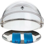 THERMO-SET VASSOIO REFRIGERANTE INOX CON CUPULA ROLLTOP CM 38H24 (NEL SET 1 VASSOIO PIANO 1 VASSOIO CONCAVO, 2 REFRIGERATORI, 1 CUPOLA ROLLTOP)