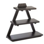 'TRIANGLE-ALZATA IN LEGNO D''ACERO MASSICCIO COLOR WENGE 3 PIANI CM53X21 H50. PRIMO LIVEL. CM53X19, SECONDO LIVEL. CM40X17,5, TERZO LIVEL. CM30X15 14966'