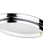 VASSOIO SERVIZIO INOX L.0.8 OVALE CM31X21.5H3.5