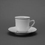 VICTORIA FILO PLATINO TAZZA CAFFE CON PIATTO IN