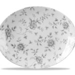VINTAGE GREY ROSE-PIATTO OVALE CM 31,7X25,5 RCGOP121