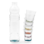 VITA-SET 6 BICCHIERI FONDO COLORE ASSORTITI BOTTIGLIA TRASPARENTE 95580